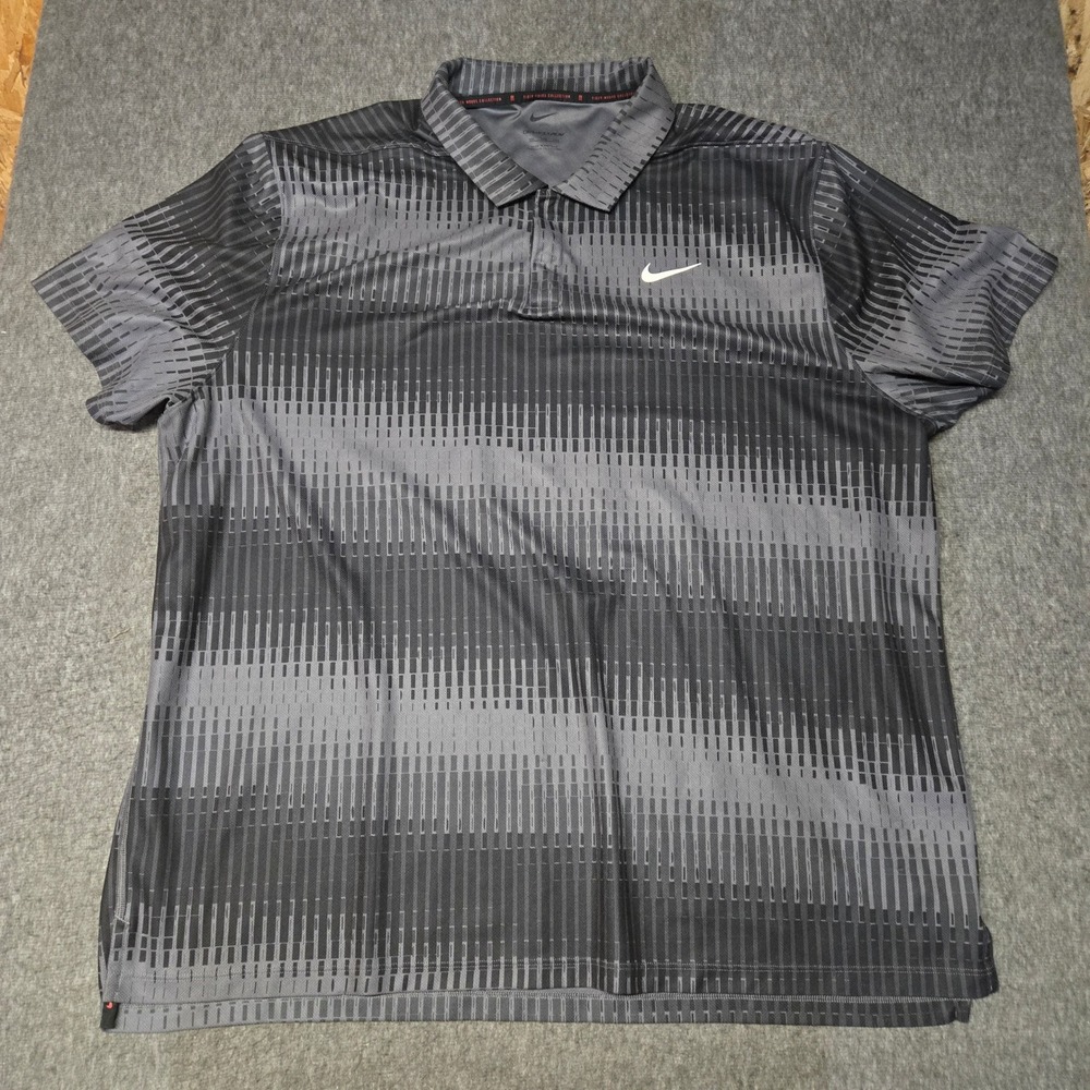 Nike Dri-FIT ADV Tiger Woods Collection Golf Polo Mens XXL Gray Black DN2237-068